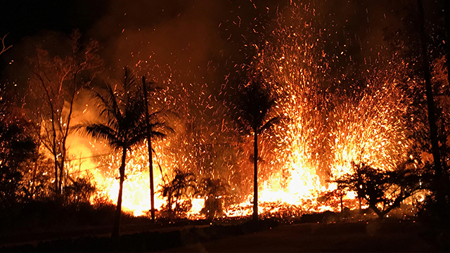 Hawaii's erupting Kilauea volcano has destroyed homes and forced the evacuations of more than a thousand people. (Source: U.S. Geological Survey via AP)