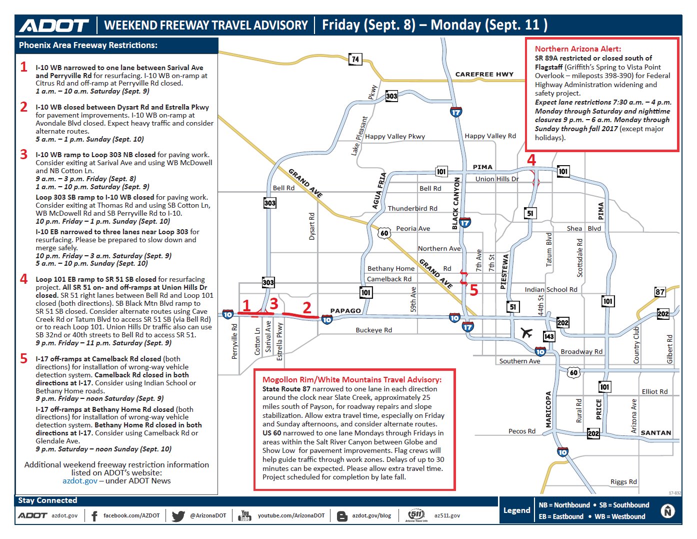 ADOT Weekend Freeway Travel Advisory (Sept. 8-11) - Arizona's Family