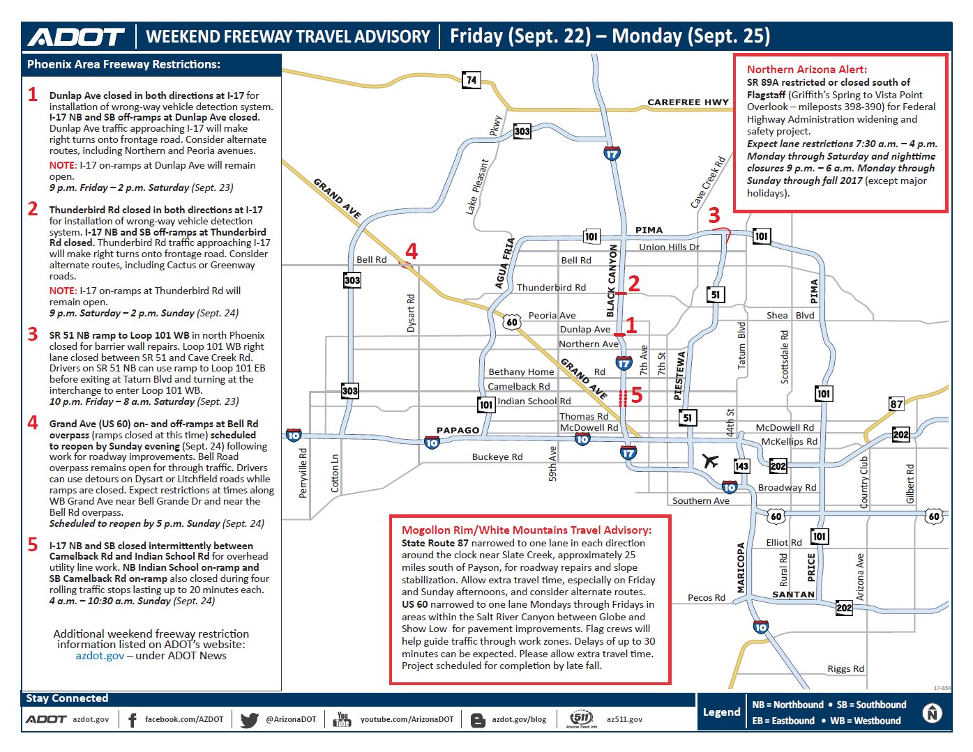 ADOT Weekend Freeway Travel Advisory (Sept. 22-25) - Arizona's Family